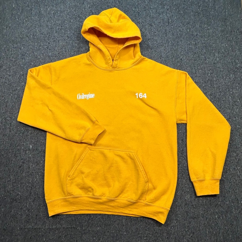 Civil Regime Streetwear Mens Medium Yellow Beauty In Chaos Butterfly‎ Hoodie 164